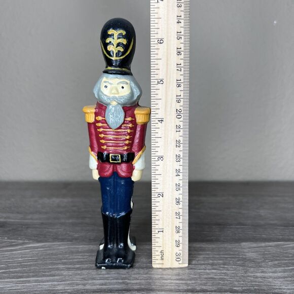 Cast Iron Nutcracker Painted Toy Soldier Metal Hand Held 6.5 inches - Picture 4 of 4